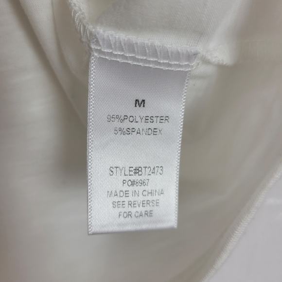 Bae Vely Womens Tops Size‎ Medium White Statement Crew Neck Short Sleeve Shirt - Picture 4 of 6